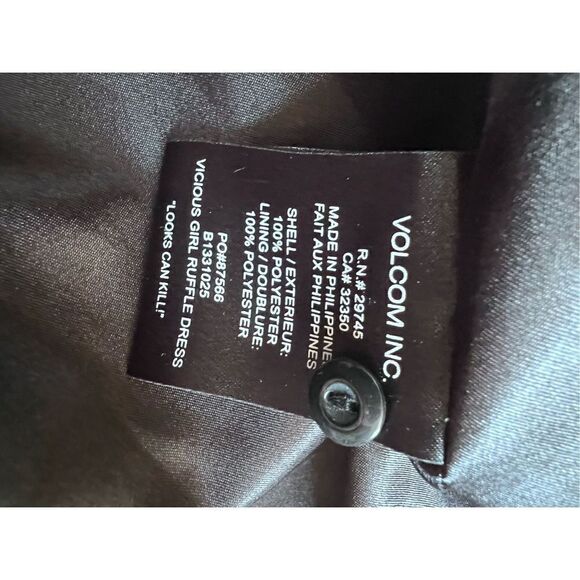 Volcom Vicious Girl Ruffle dress black and purple SZ XL - Picture 5 of 5